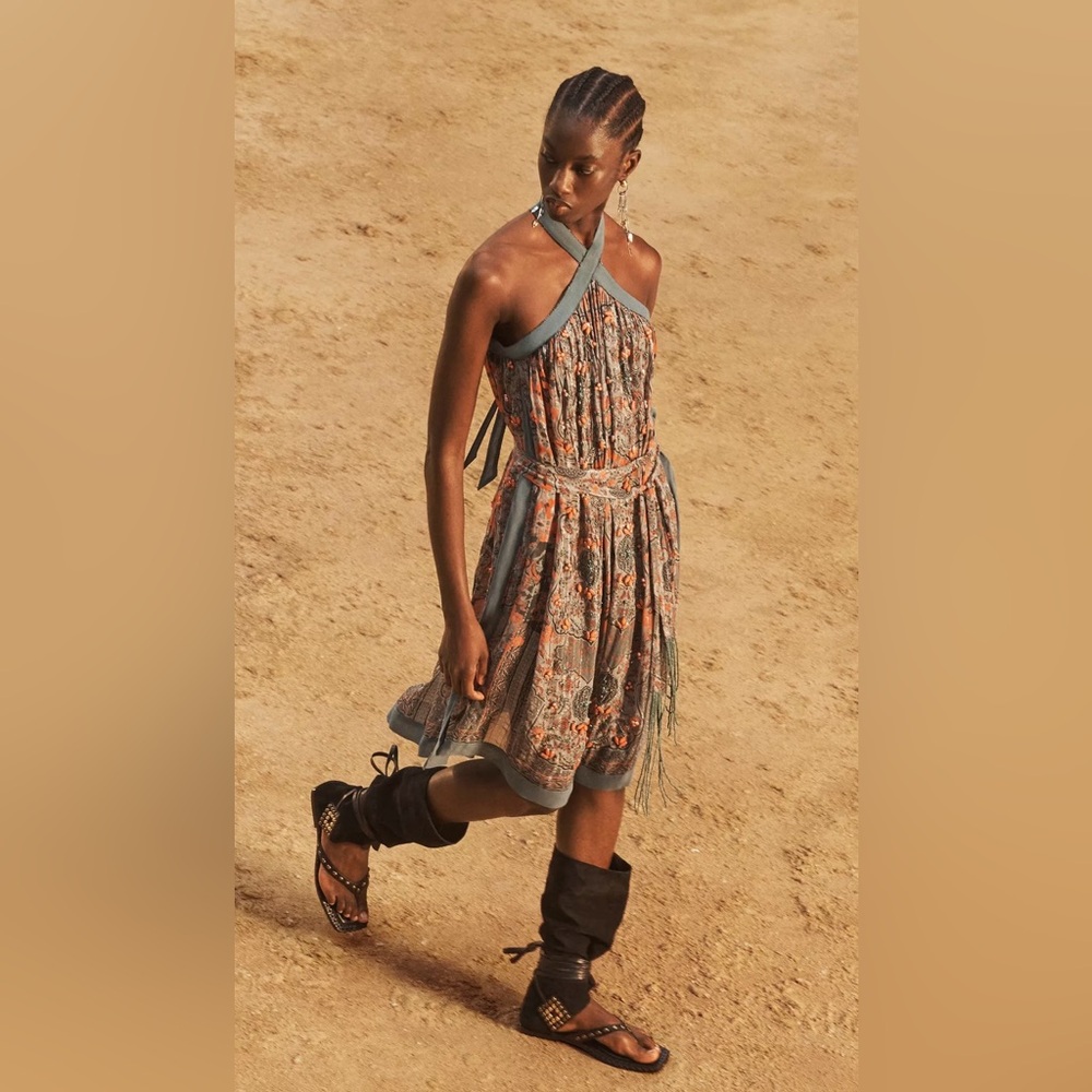 NWT Zara Limited Edition Print Halter Dress